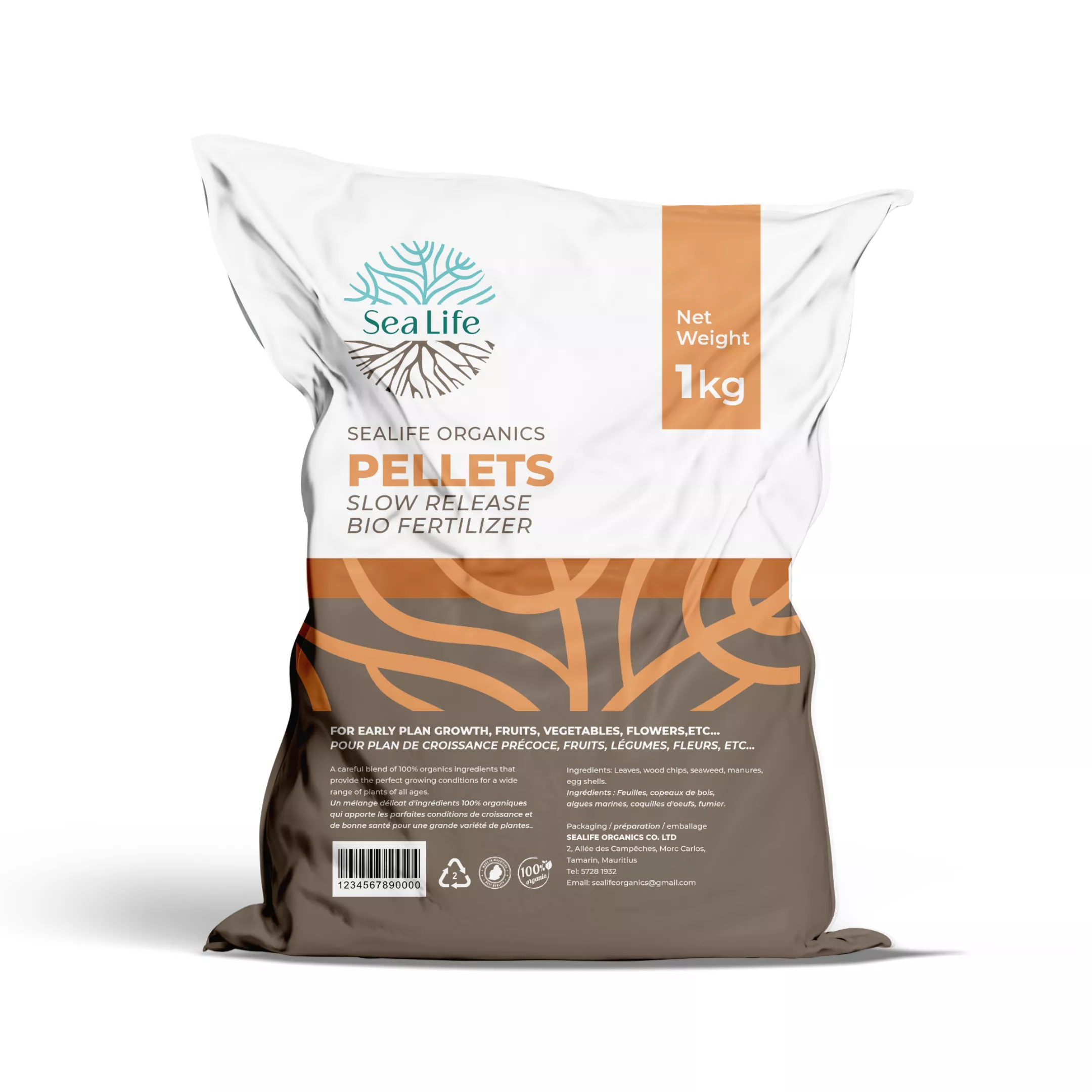 Slow-release seaweed compost pellets by SeaLife Organics for long-lasting soil nutrition